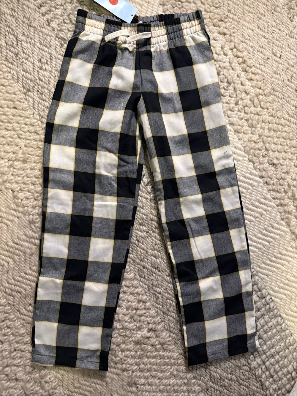 Cat & Jack Black and White Buffalo Check 6/7 small gender neutral pajama pants